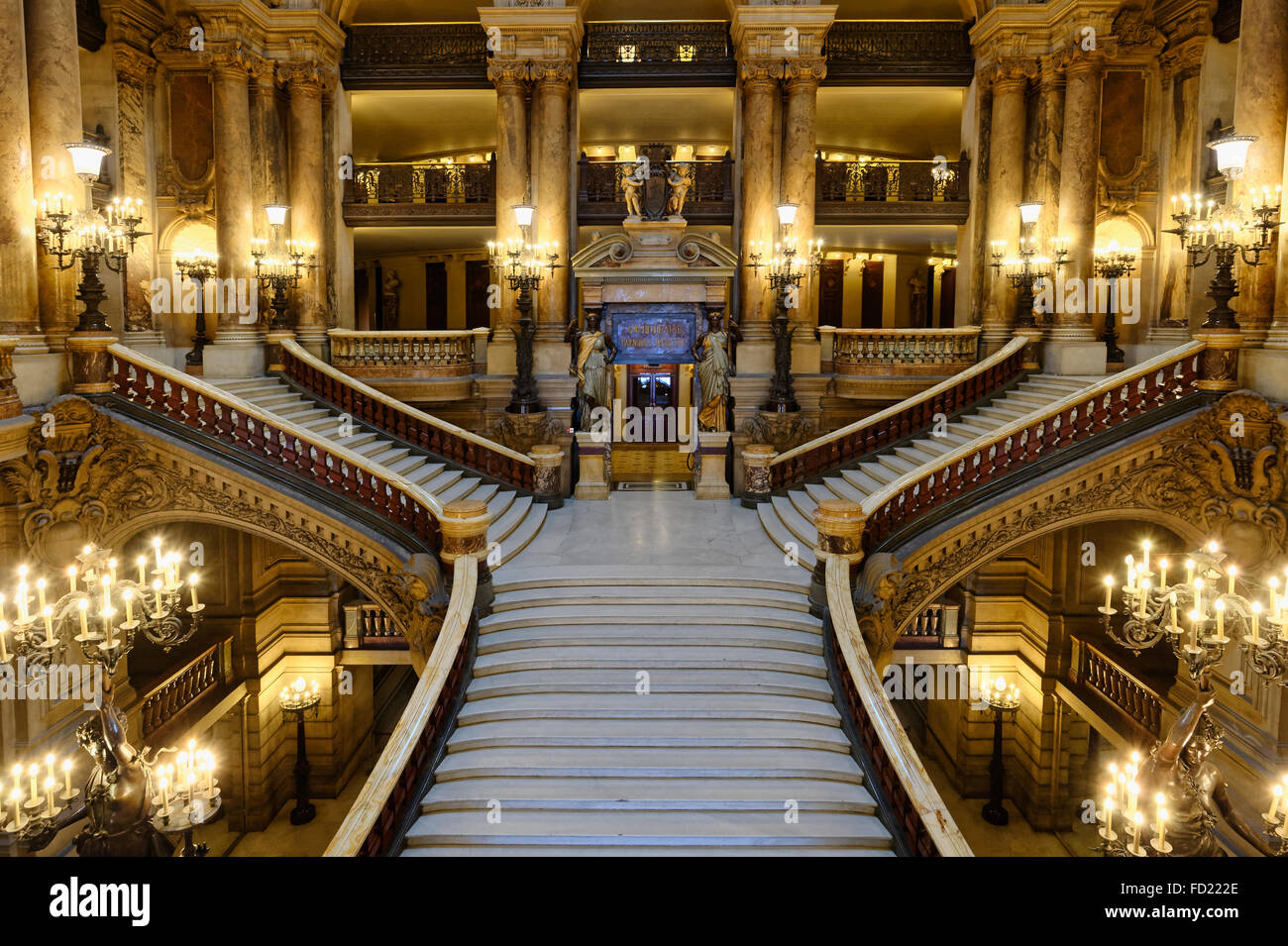 Opera Garnier, Treppe, Paris, Frankreich Stockfoto