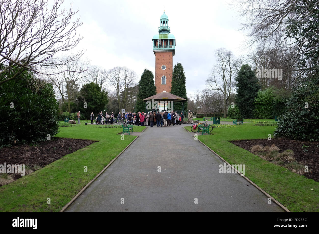 Cemeromy im Queens Park Loughborough Kennzeichnung Holocaust-Gedenktag Stockfoto