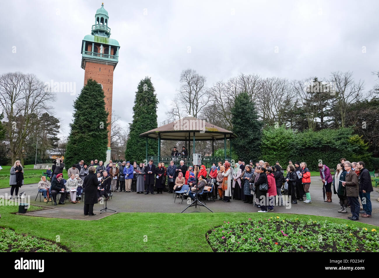 Cemeromy im Queens Park Loughborough Kennzeichnung Holocaust-Gedenktag Stockfoto