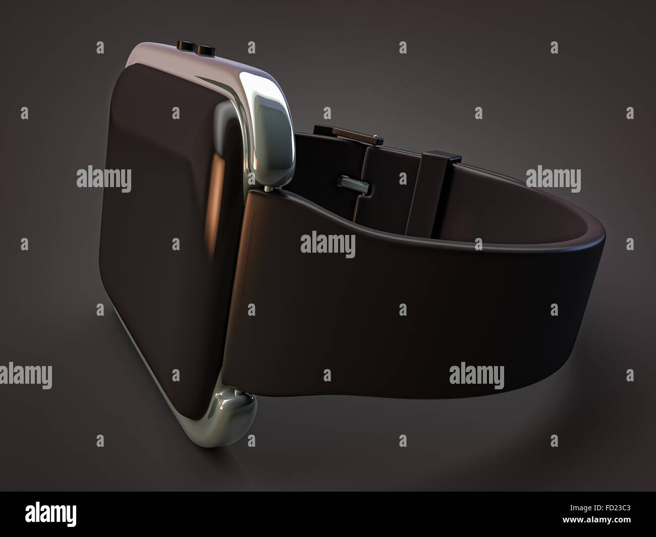 Smartwatch Wearables mit Chrom Blende angezeigt isolierten auf dunklen Hintergrund Stockfoto
