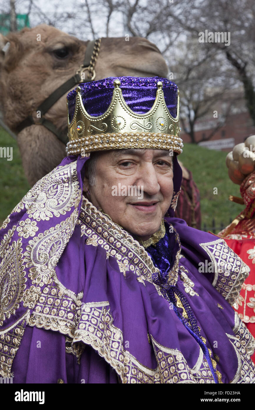 Die Heiligen drei Könige-Day-Parade in Williamsburg, Brooklyn, NY. Stockfoto