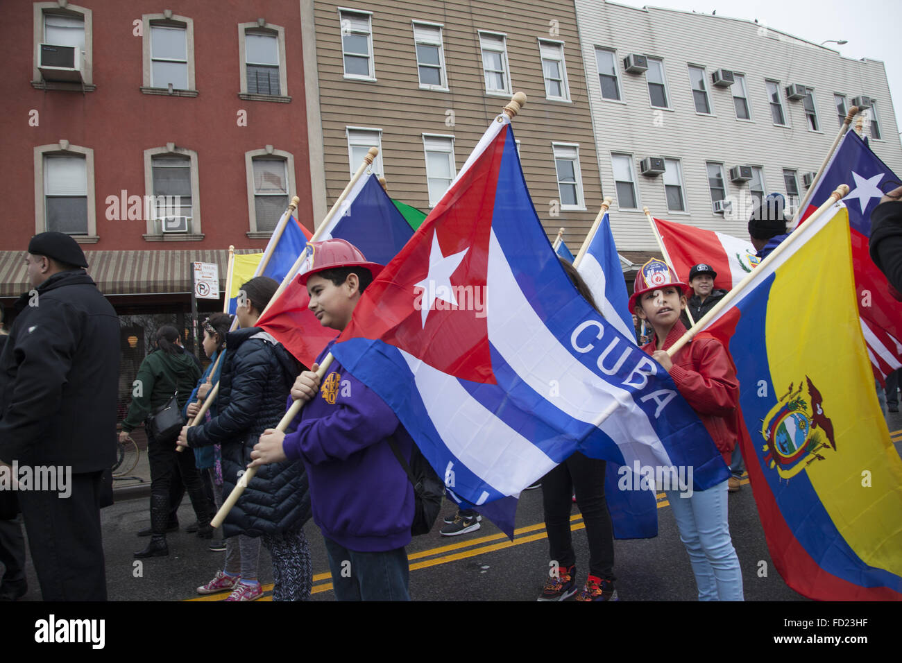 Die Heiligen drei Könige-Day-Parade in Williamsburg, Brooklyn, NY. Stockfoto