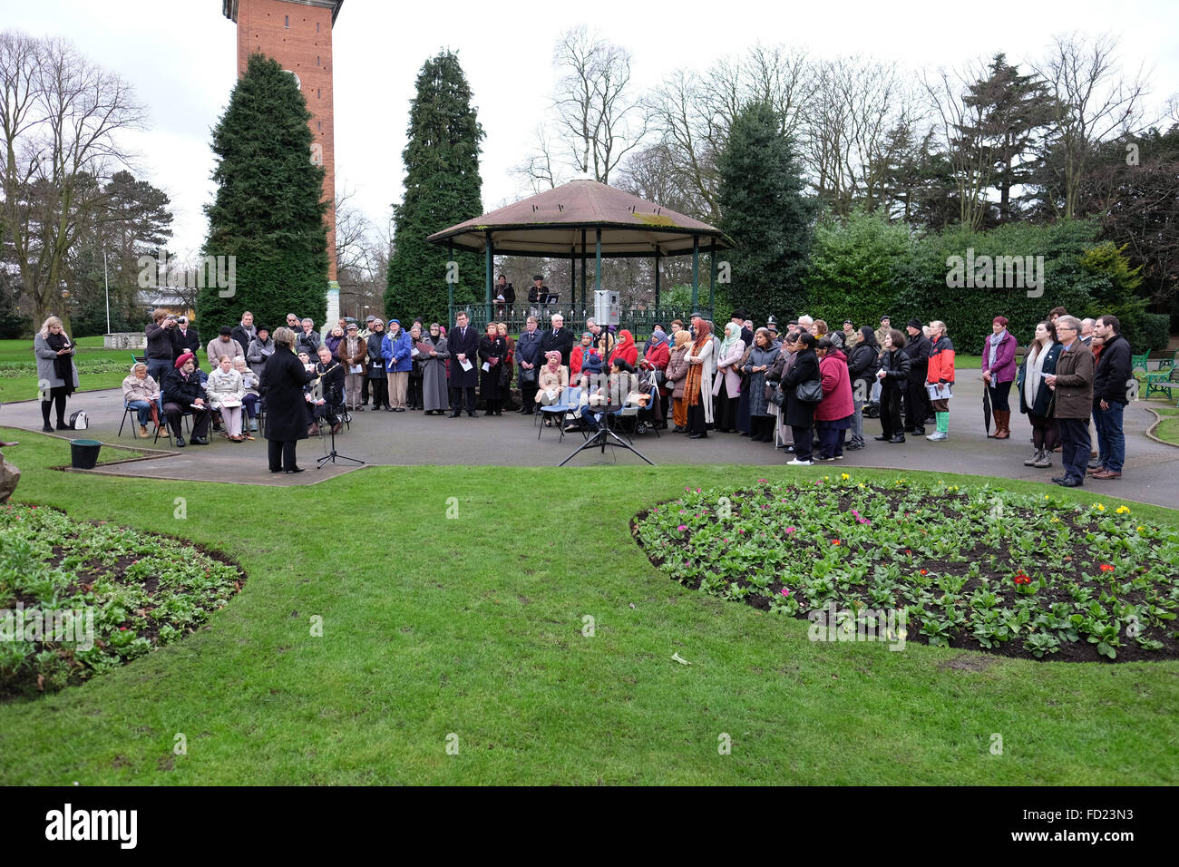 Cemeromy im Queens Park Loughborough Kennzeichnung Holocaust-Gedenktag Stockfoto