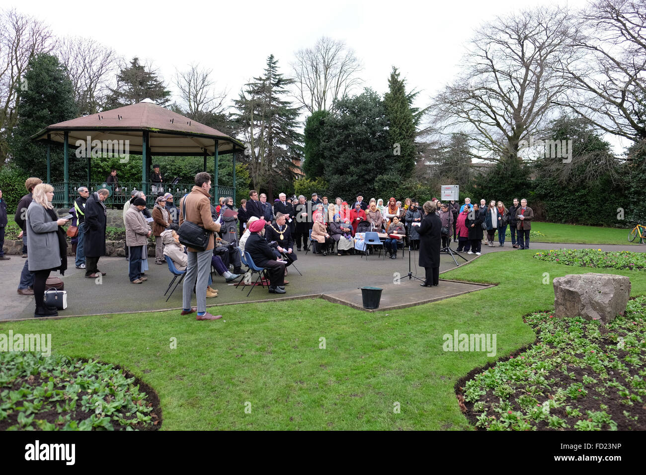 Cemeromy im Queens Park Loughborough Kennzeichnung Holocaust-Gedenktag Stockfoto