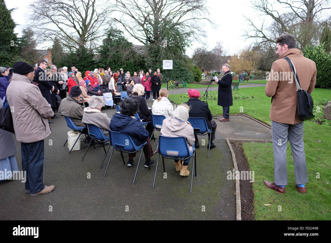 Cemeromy im Queens Park Loughborough Kennzeichnung Holocaust-Gedenktag Stockfoto