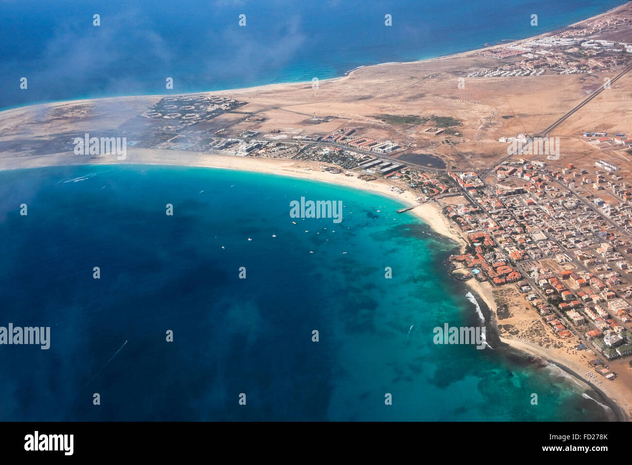 Horizontalen Blick auf Santa Maria auf der Insel Sal auf den Kapverden. Stockfoto