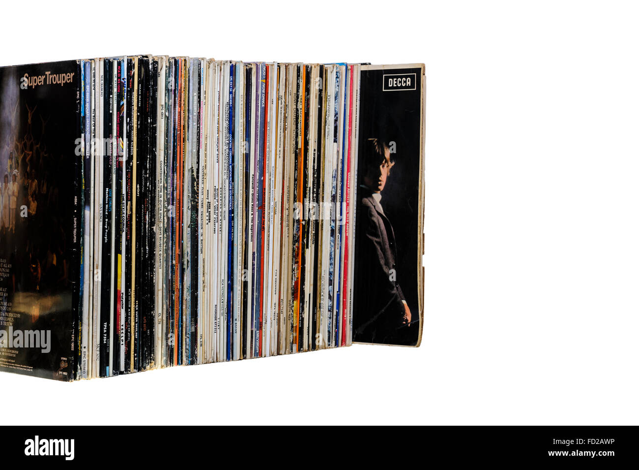 Eine Reihe von lange spielen Vinyl-Alben. Stockfoto