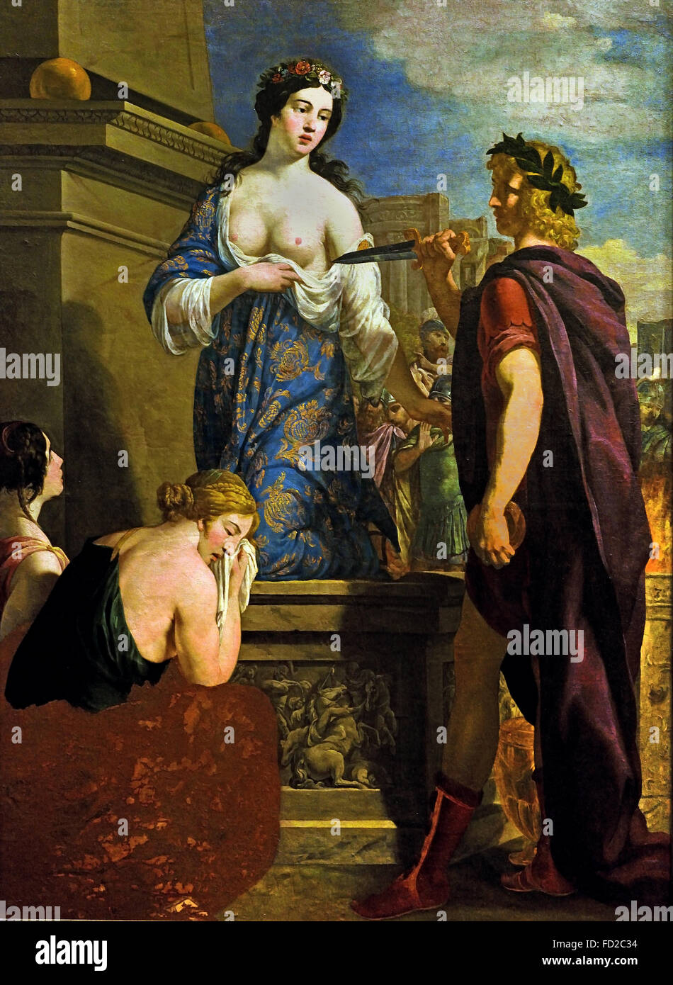 Die Opfer der Polyxena am Grab des Achilles. Der Tisch war in der Königskammer, über dem Kamin. (Die Geschichte von Achilles-Zyklus) Nicolas Prévost 1604-1670 französische Maler am Hof von König Louis XIII und Richelieu Frankreich Französisch Stockfoto