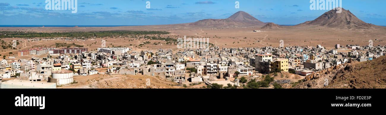 Horizontale (4 Bild Heftung) Blick von Espargos in Kap Verde. Stockfoto