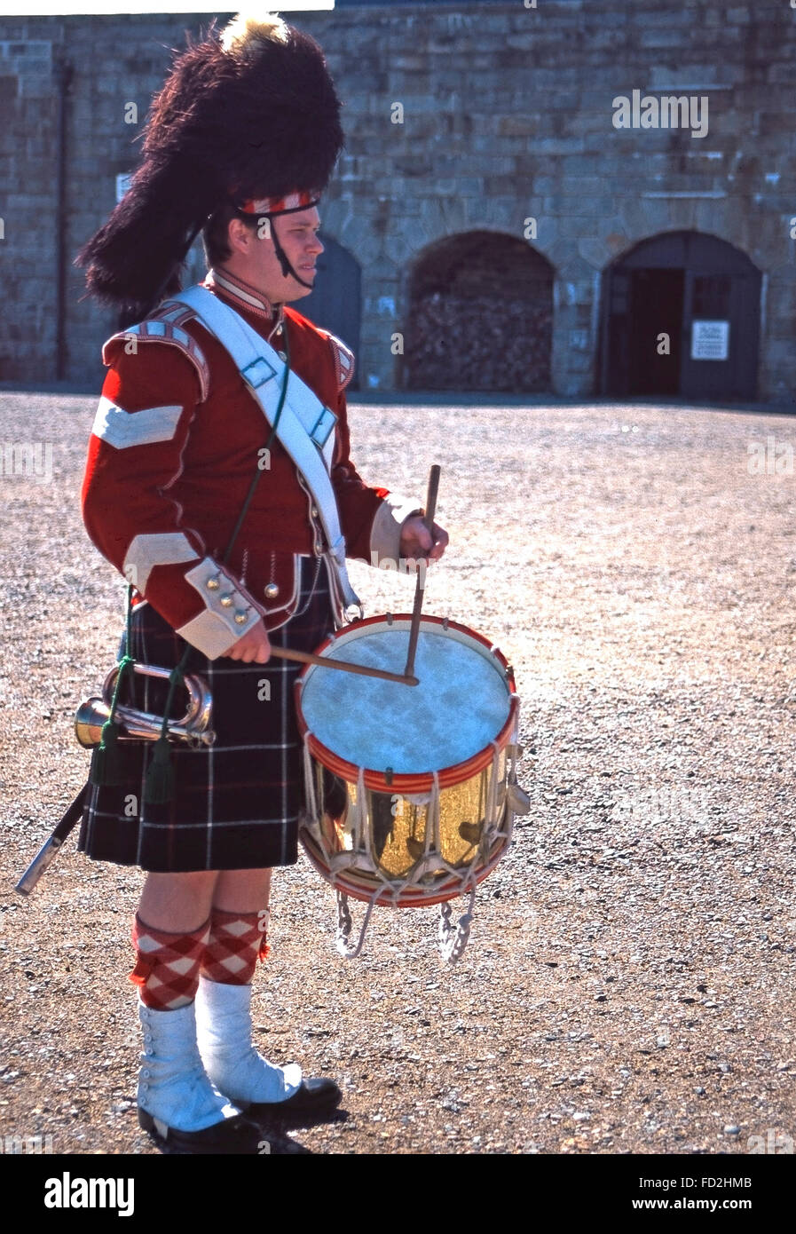Schlagzeuger der 78. Highland Regiment, Zitadelle National Historic Site, Halifax, Neuschottland (Nova Scotia) Stockfoto