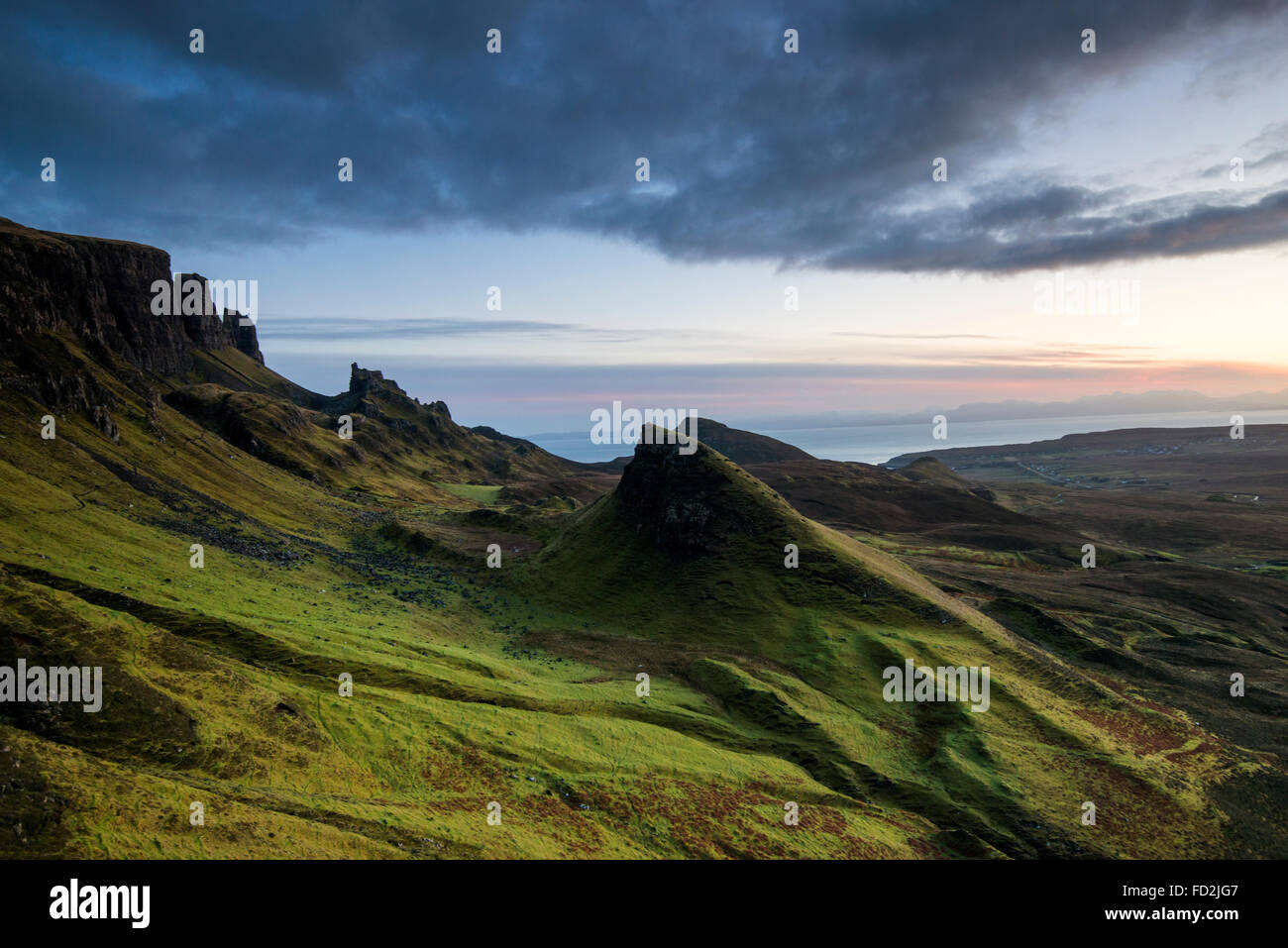 Dramatische Wintermorgen am Quiraing, Isle Of Skye Scotland UK Stockfoto