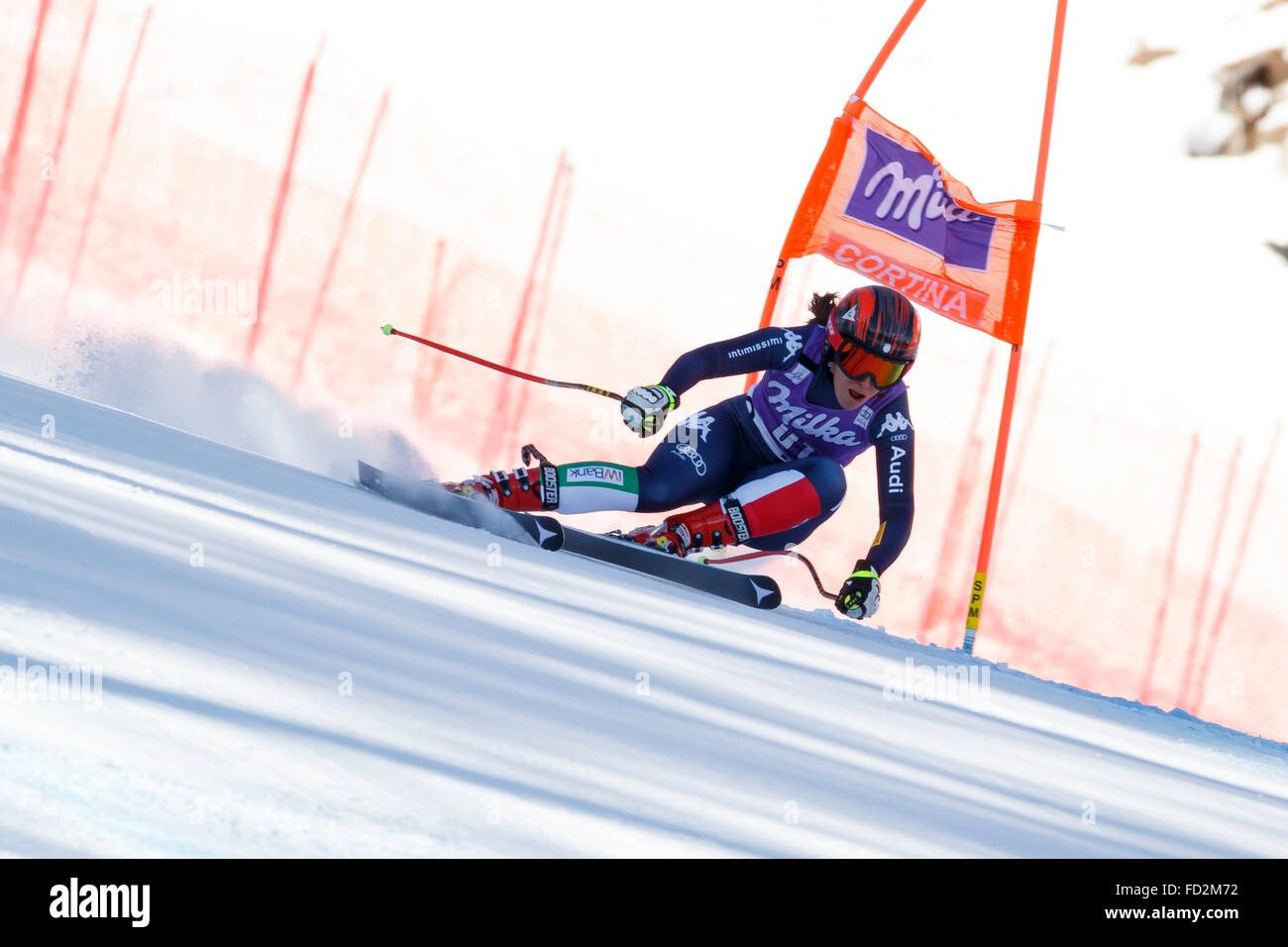 Cortina d ' Ampezzo, Italien 23. Januar 2016. GOGGIA Sofia (Ita) im Wettbewerb in der Audi Fis Alpine Ski World Cup Women Abfahrt Stockfoto