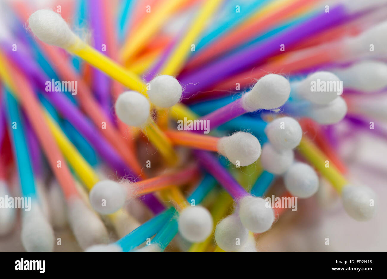 Großteil der Q-Tipps. Makroaufnahme. Stockfoto