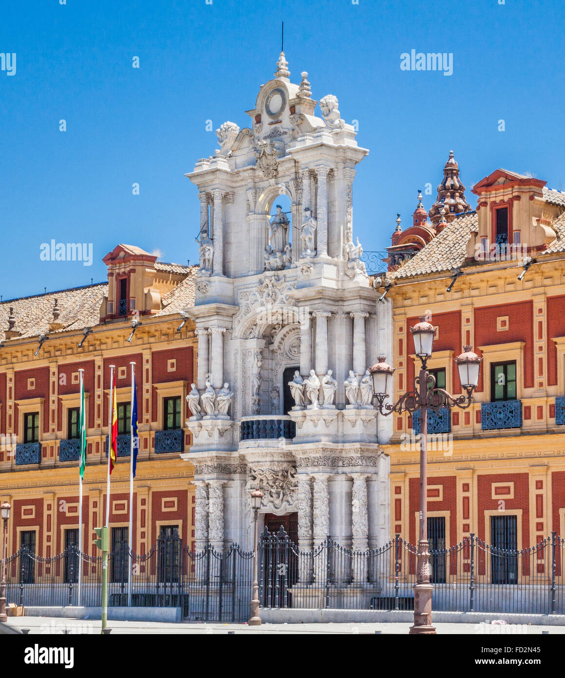 Spanien, Andalusien, Provinz Sevilla, Sevilla, barocker Architektur des Palacio San Telmo Stockfoto