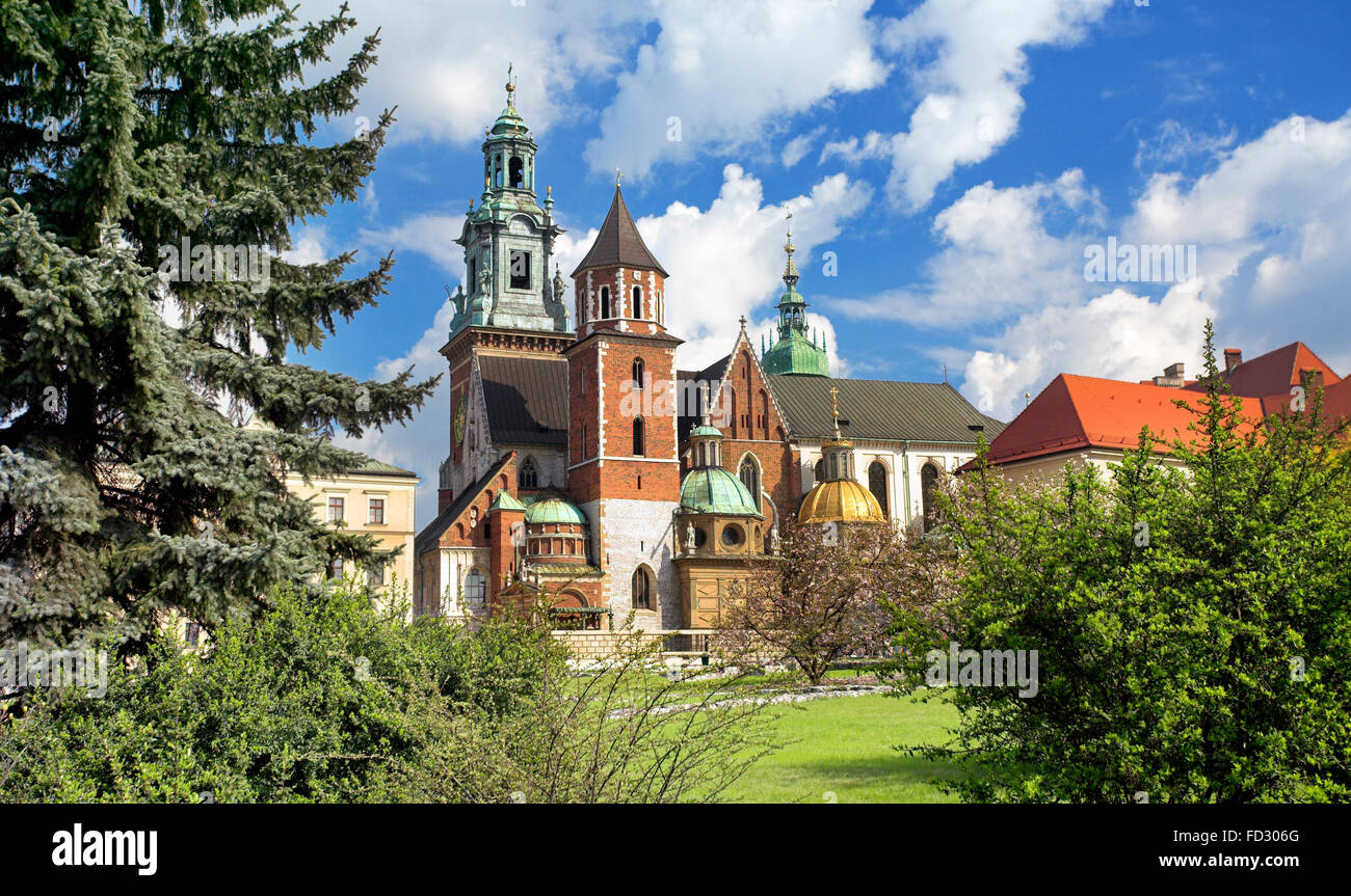 Die königliche Kathedrale auf dem Wawel Krakau Polen Europa Stockfoto