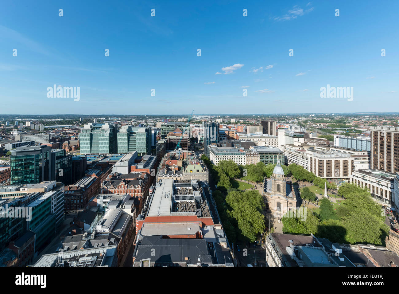Eine Luftaufnahme von Birmingham City Centre. Stockfoto