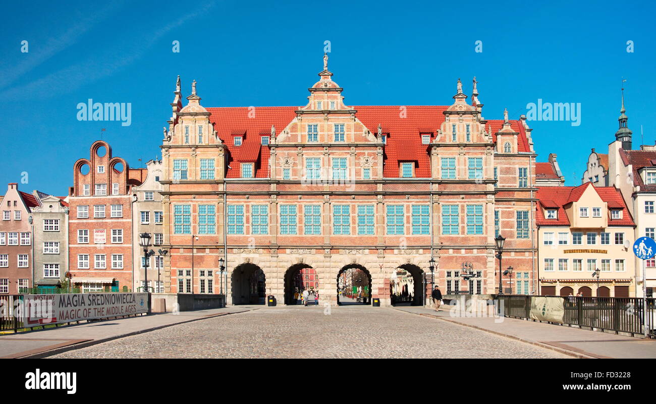 Das grüne Tor in der Altstadt in Danzig, Polen Stockfoto