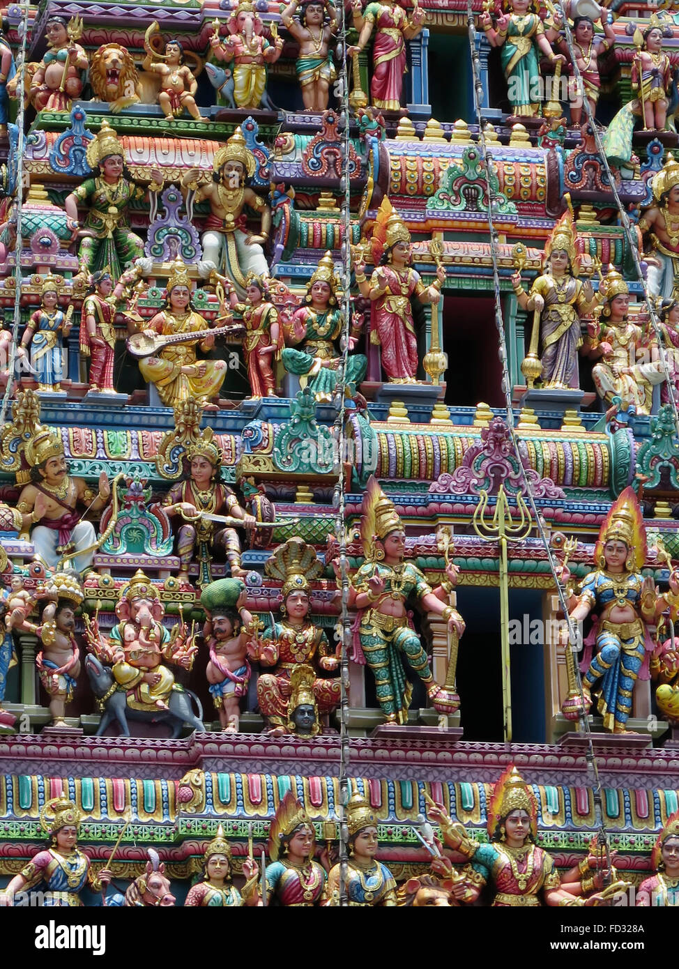 Hindu-Tempel Sri Mariamman, Singapur, Asien Stockfoto