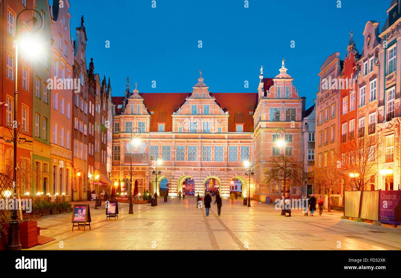 Das grüne Tor in der Altstadt in Danzig, Polen Stockfoto
