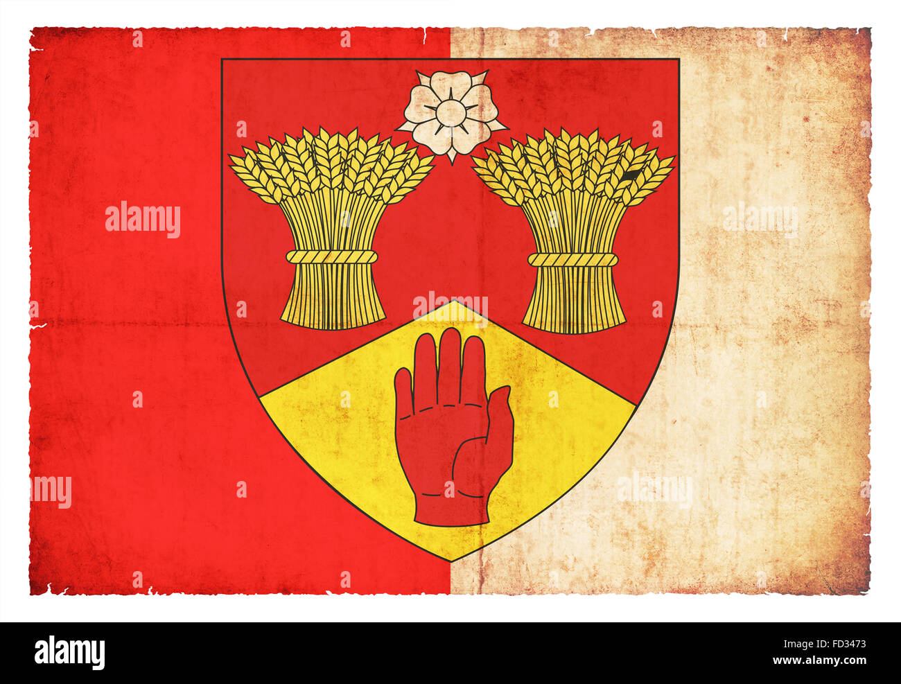 Flagge der irischen Grafschaft Londonderry im Grunge-Stil erstellt Stockfoto