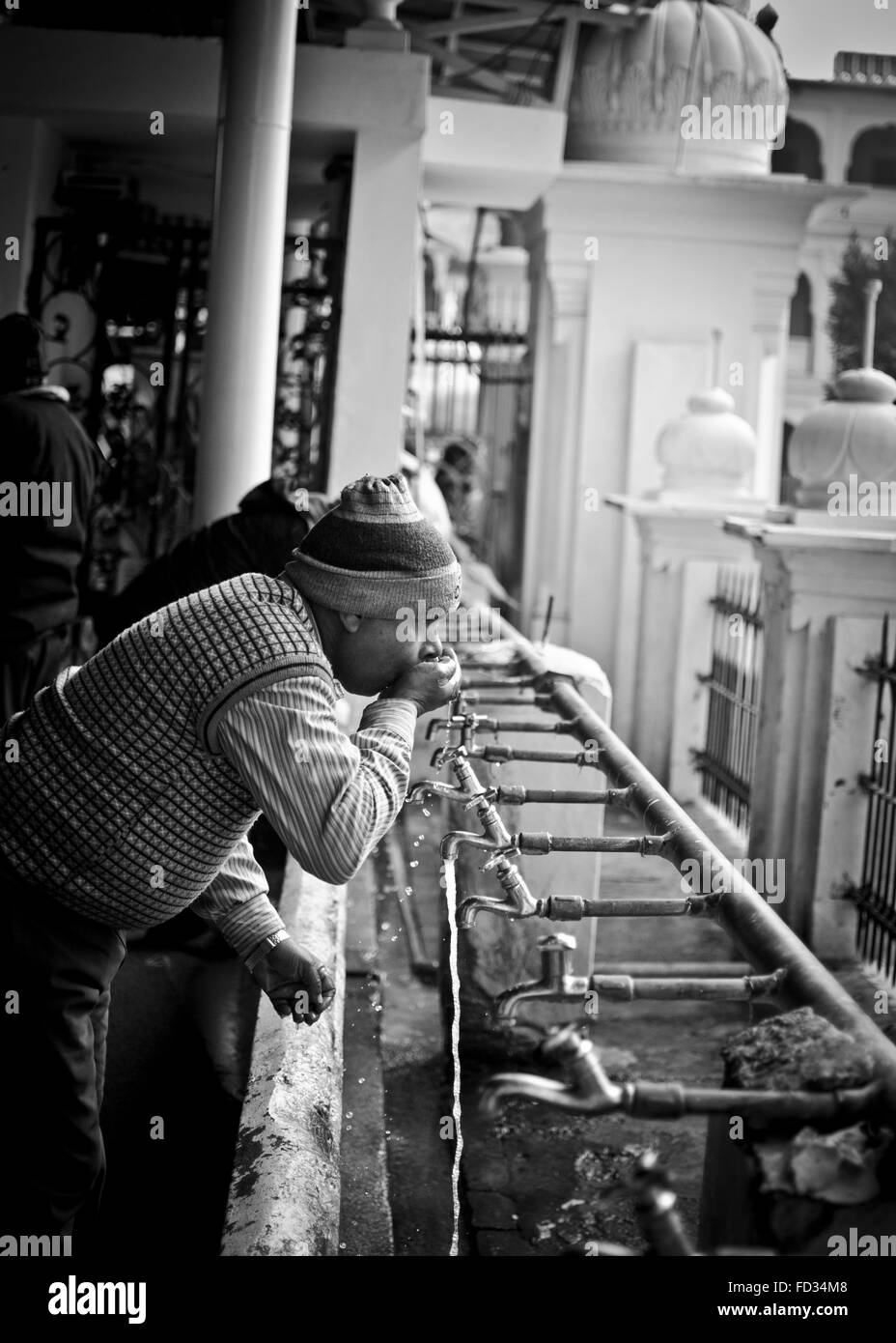 Auto Rickshaw Fahrer, Delhi, Indien Stockfoto