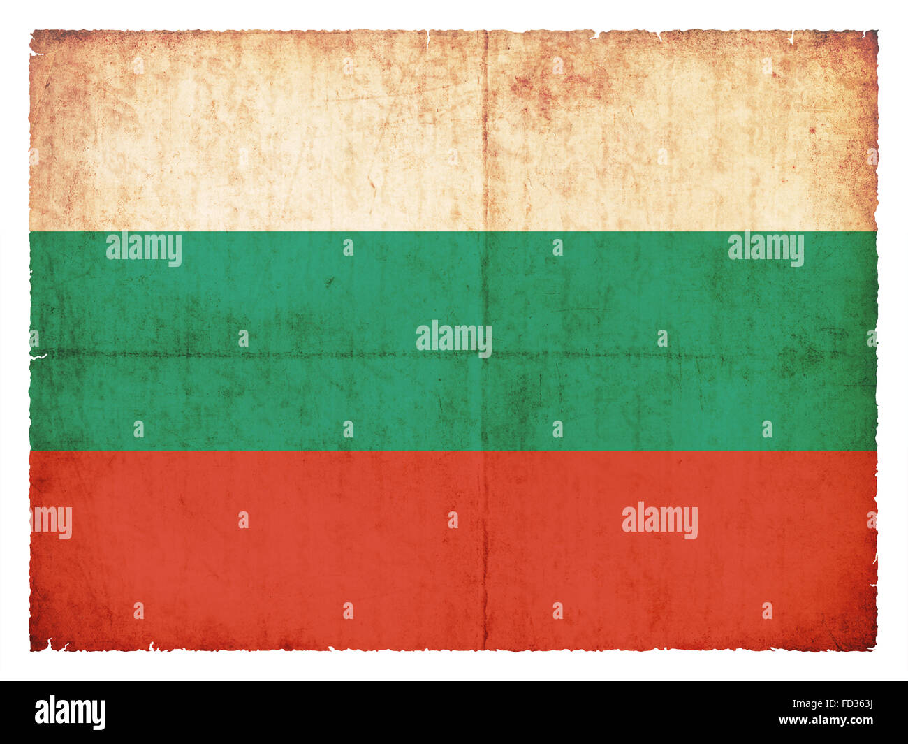 Nationale Fahne von Bulgarien im Grunge-Stil erstellt Stockfoto