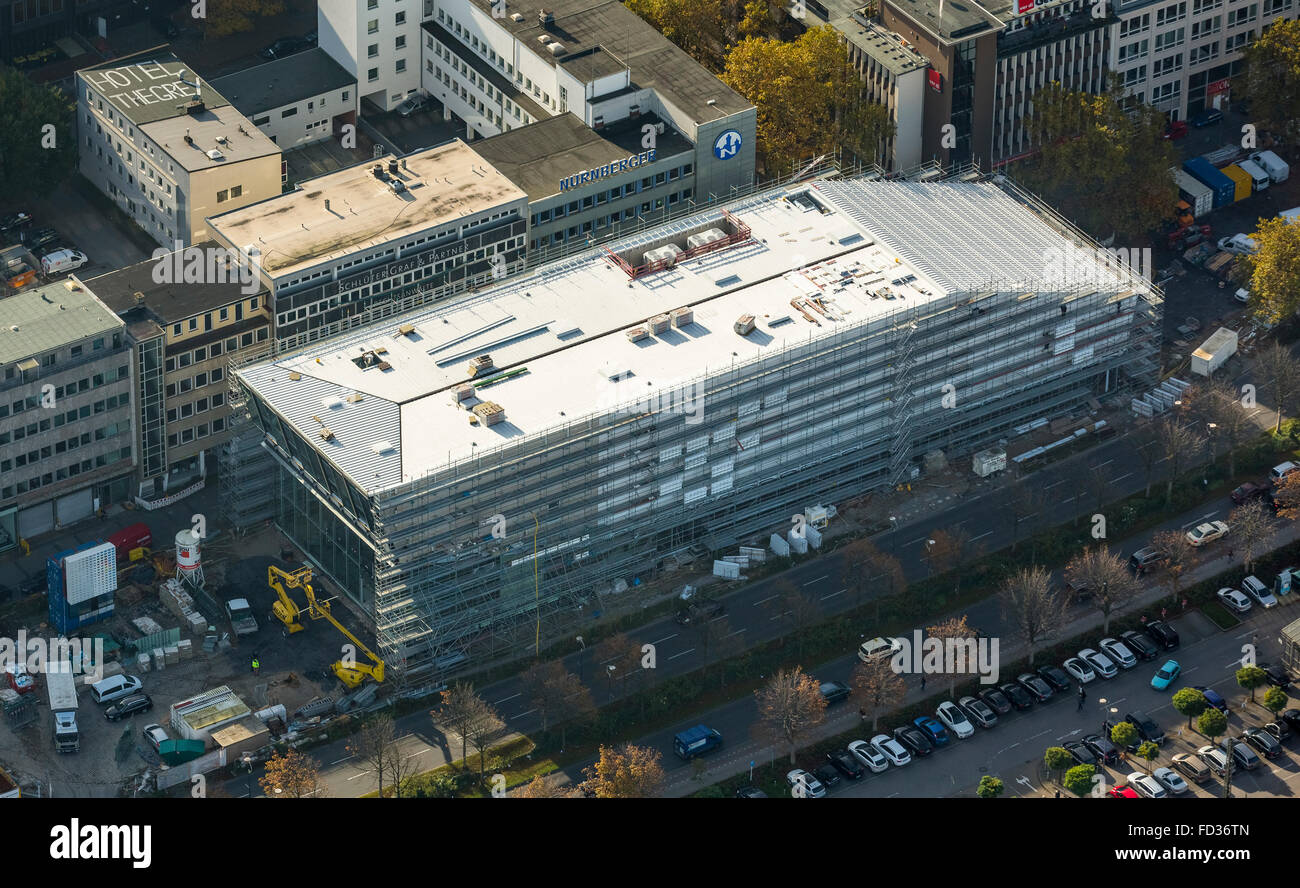 Luftaufnahme, deutsche Fußballmuseum in der Bauphase, DFB, DFB, gegenüber dem Hauptbahnhof Stockfoto