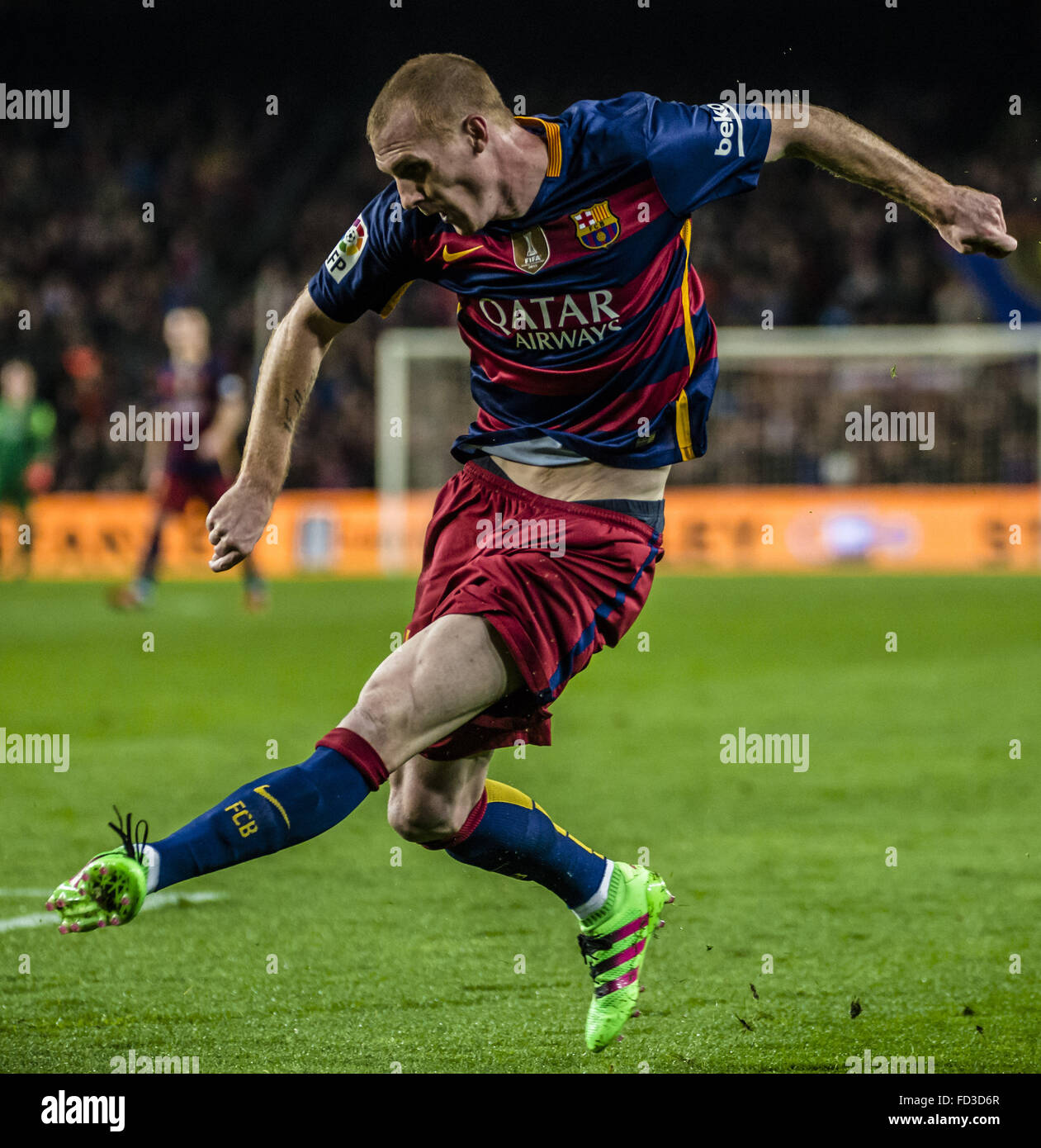 Barcelona, Katalonien, Spanien. 27. Januar 2016. FC Barcelonas Verteidiger MATHIEU in Aktion gegen den Athletic Club in der "Copa del Rey" (Copa del Rey) letzte von 8 Rückspiel Spiel zwischen FC Barcelona und Athletic Club im Stadion Camp Nou in Barcelona Credit: Matthias Oesterle/ZUMA Draht/Alamy Live News Stockfoto