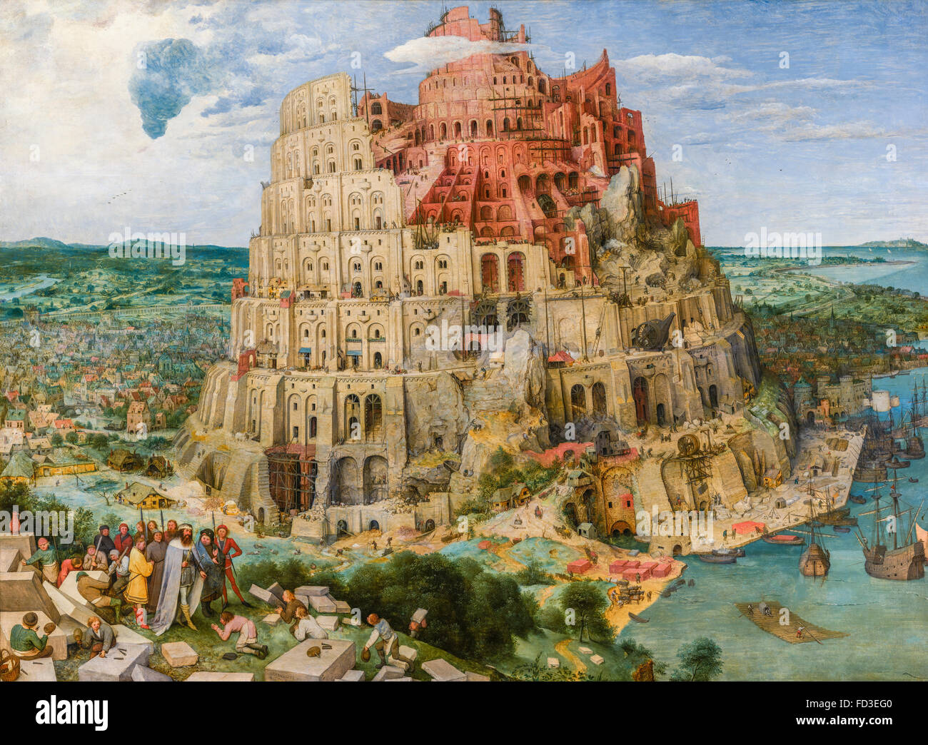 Pieter Bruegel der ältere - der Turm von Babel - 1563 - Malerei Stockfoto