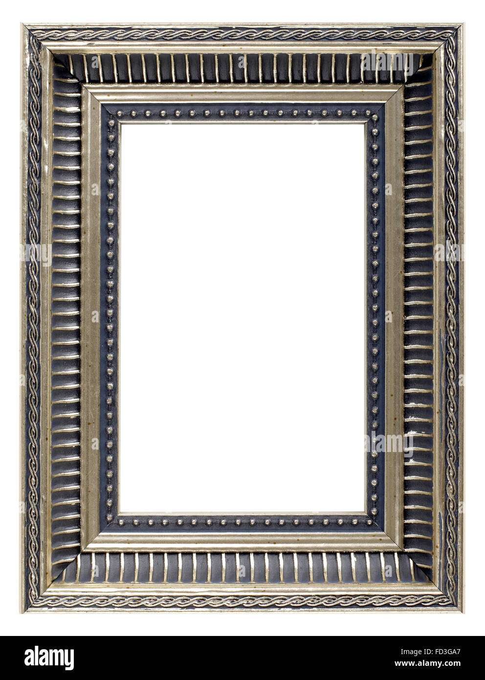Silber und schwarz Picture frame Stockfoto