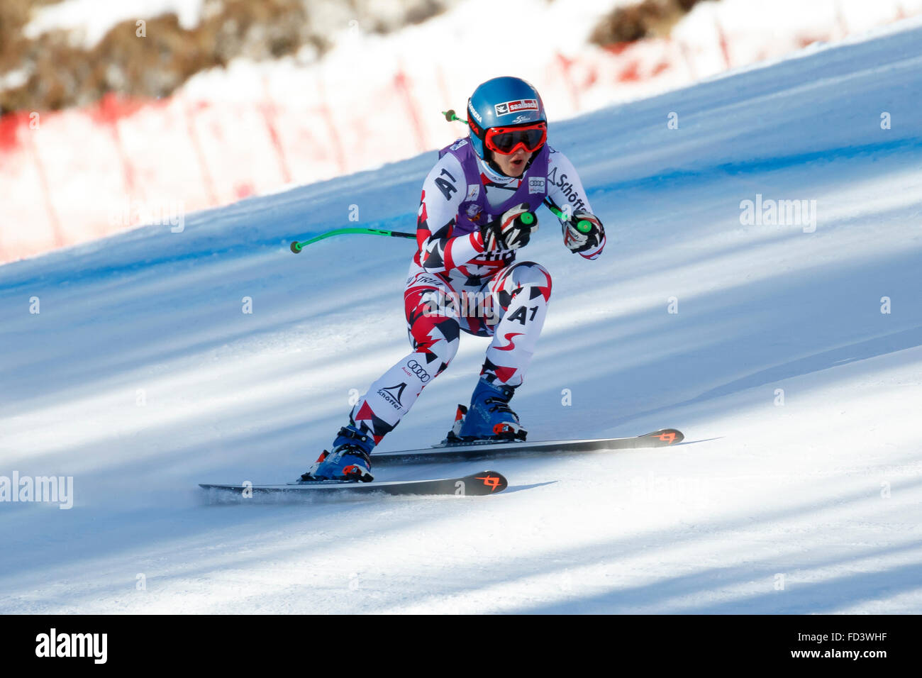 Cortina d ' Ampezzo, Italien 23. Januar 2016. MAIER-Sabrina (Aut) im Wettbewerb in der Audi Fis Alpine Ski World Cup Women Abfahrt Stockfoto