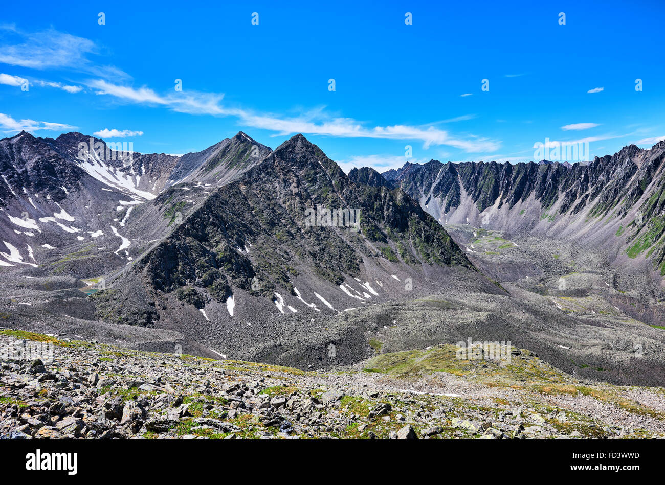 Alpine Hochland Ansichten. Tunka Ridge. Östlichen Sayan. Burjatien. Russland Stockfoto