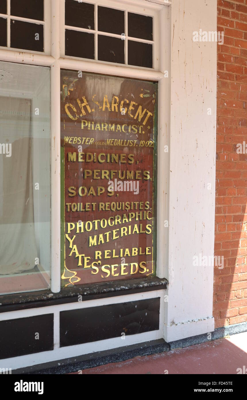 Melden Sie Werbung O.H Sargent als Apotheker in York, Western Australia Stockfoto