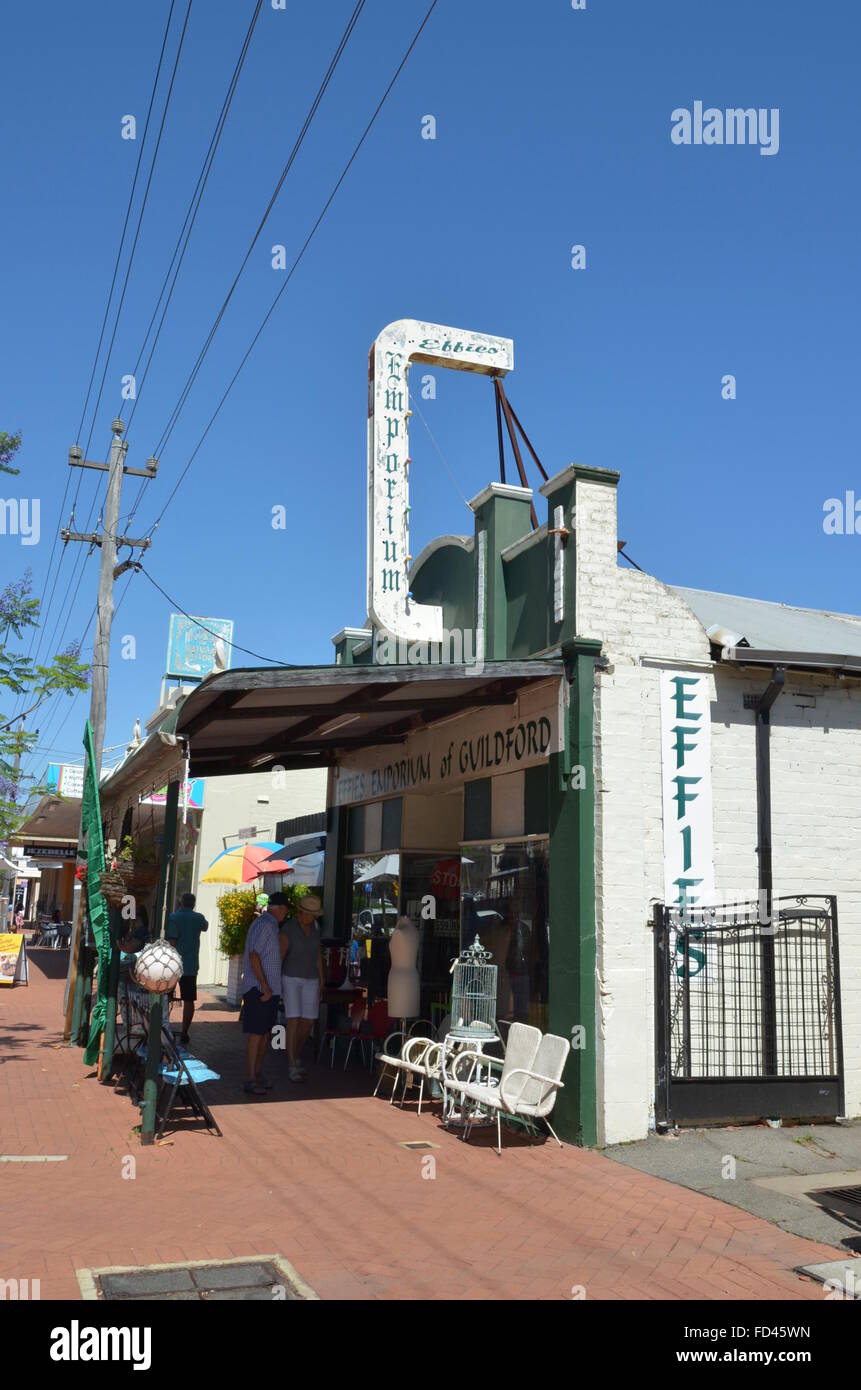 Antiquitäten-Shop auf der James Street Antik Streifen, Guildford, Perth, Western Australia Stockfoto