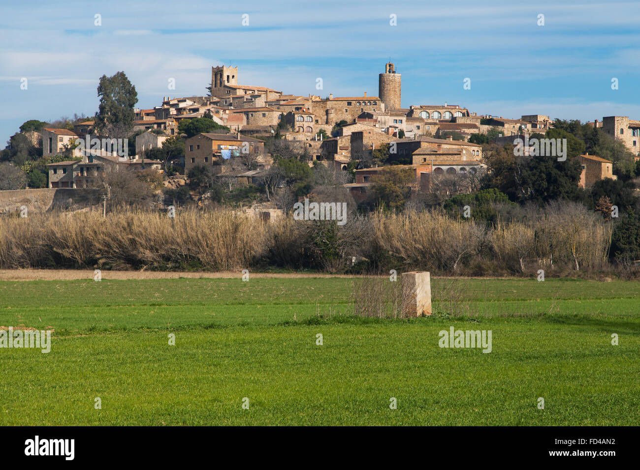 Mittelalterliche Dorf Pals in Girona, Katalonien. Stockfoto