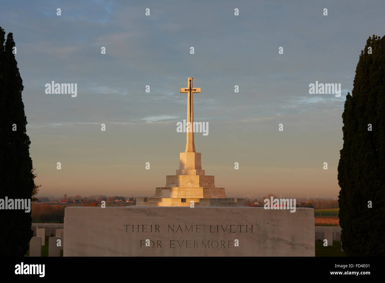 Tyne Cot Commonwealth War Graves Friedhof und Denkmal für die fehlenden Stockfoto