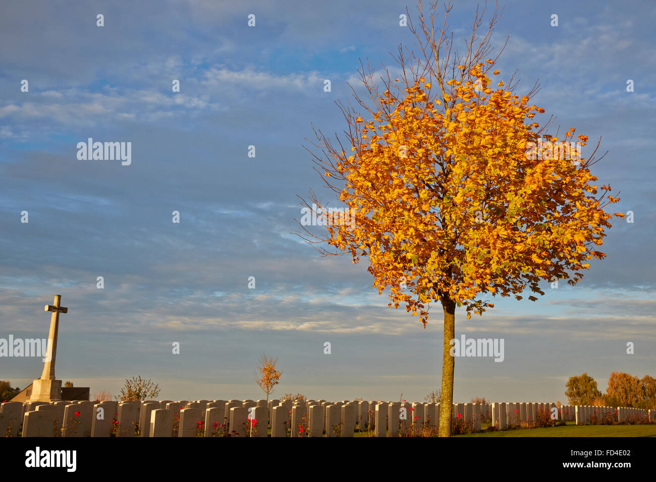 Dochy Bauernhof neuen britischen Friedhof Stockfoto