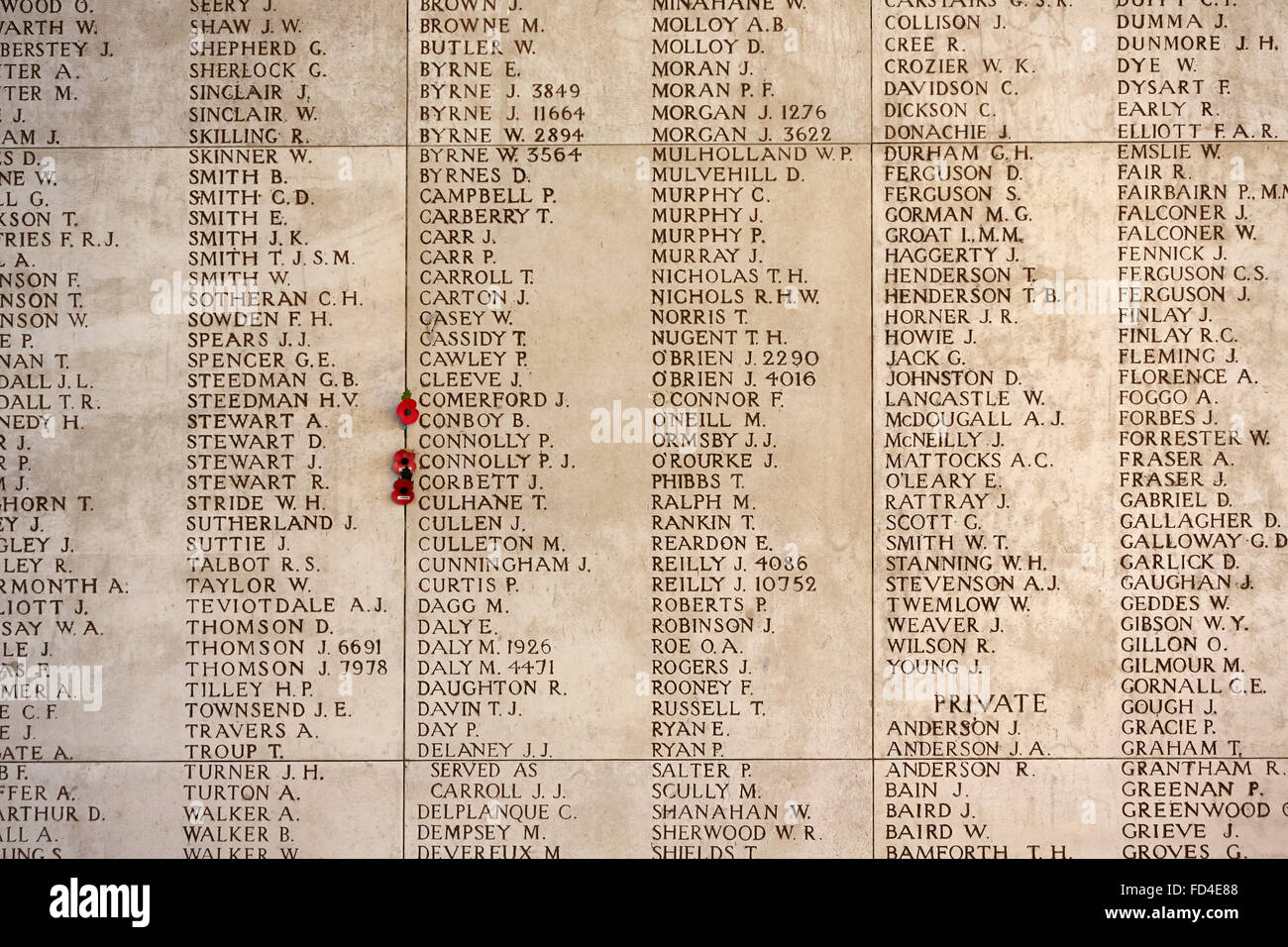 Das Menentor Denkmal für die fehlenden Stockfoto