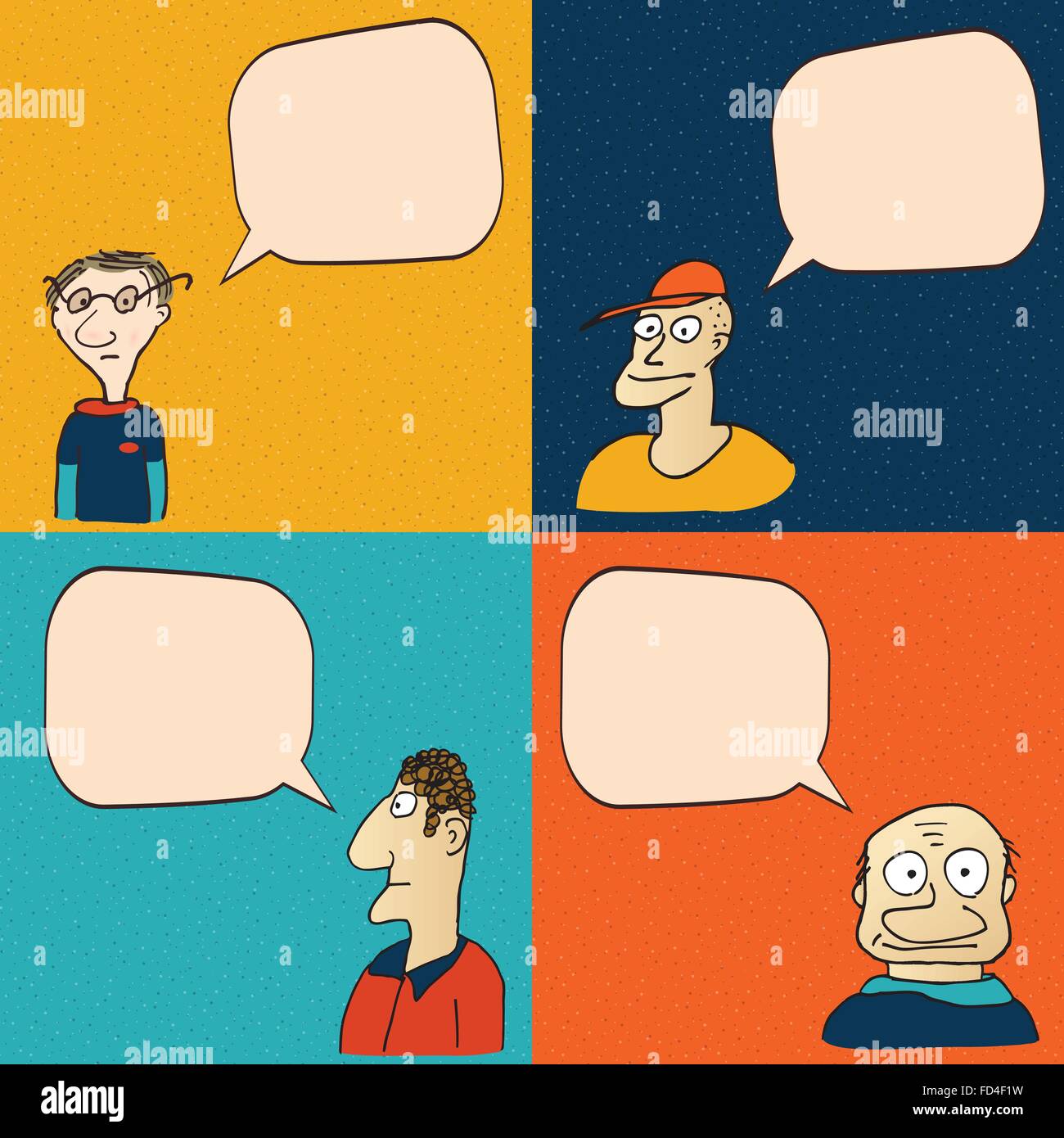 ComicGesichter mit Sprechblasen Alamy
