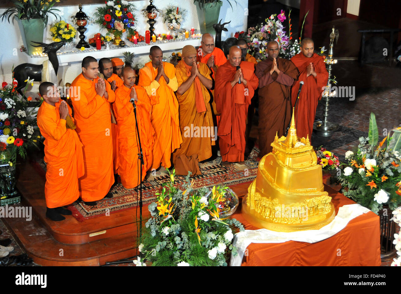 Buddha Reliquiar Vortrag Zeremonie die große Vincennes-Pagode. Stockfoto