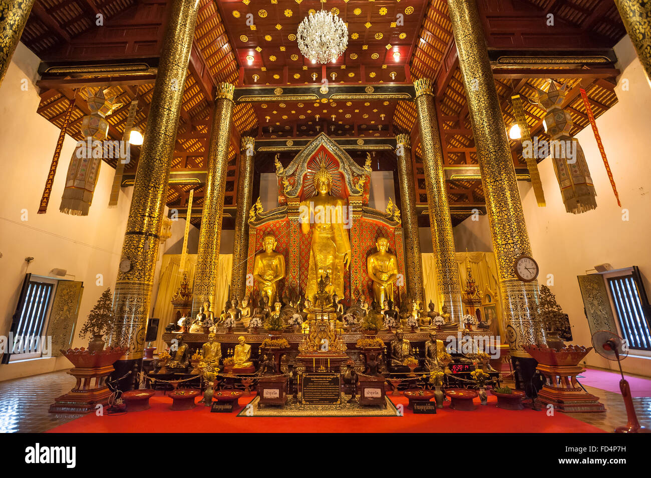 Innere des Wat Chedi Luang, Chiang Mai, Thailand Stockfoto
