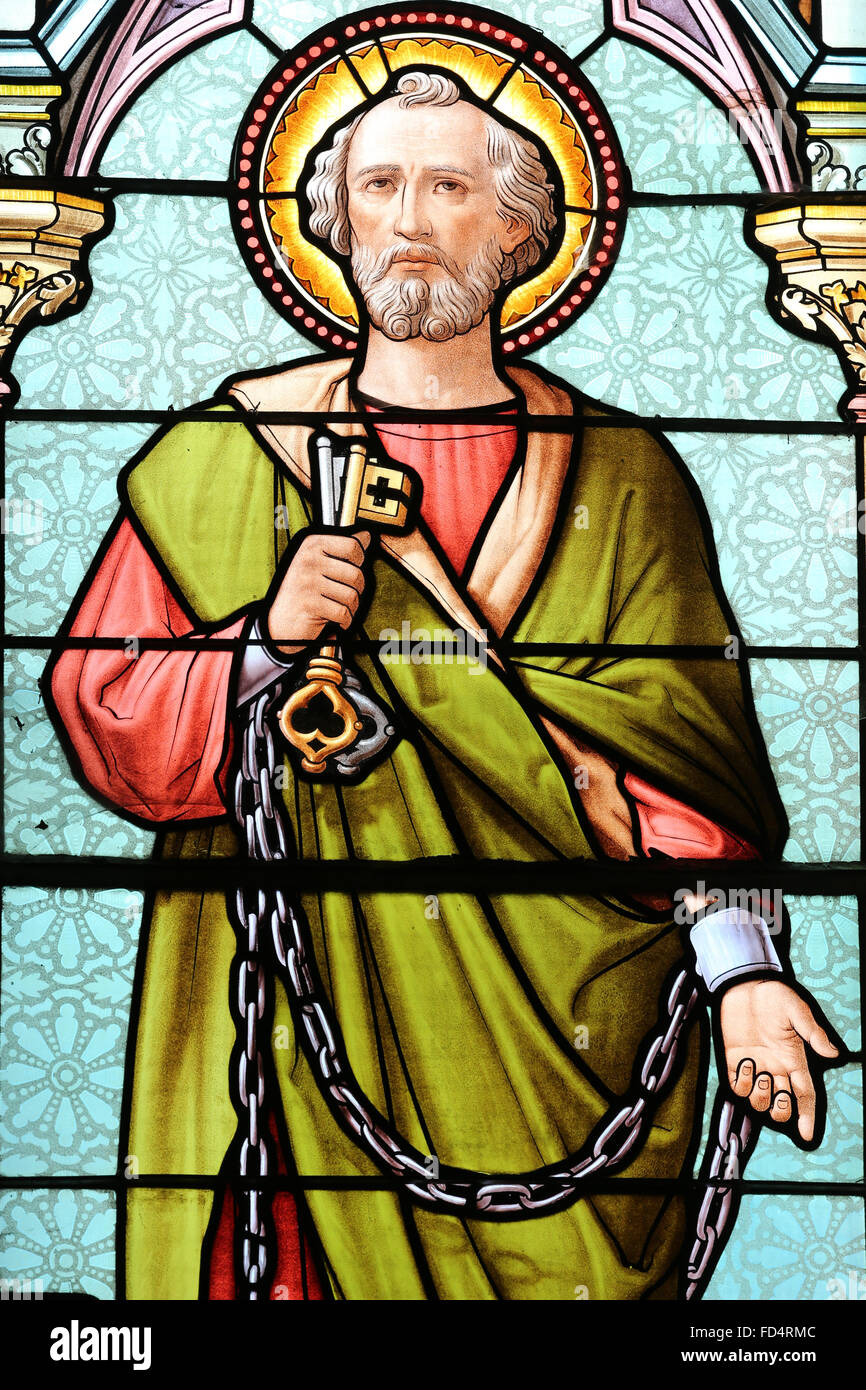 St. Petrus die Schlüssel des Himmels zu halten. Stockfoto