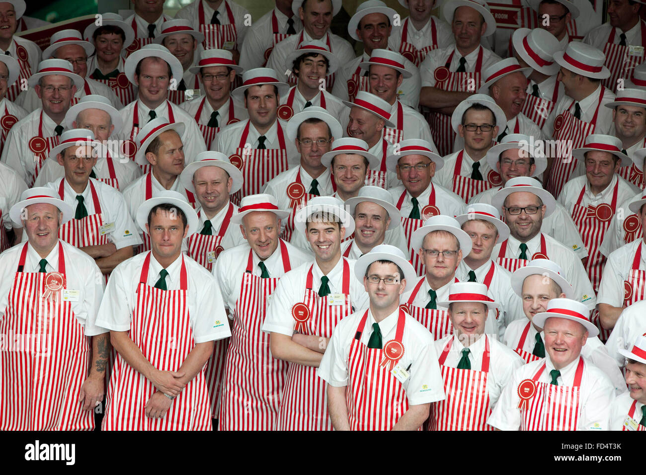eine Gruppe von Metzgern aus Morrisons Supermärkte Stockfoto