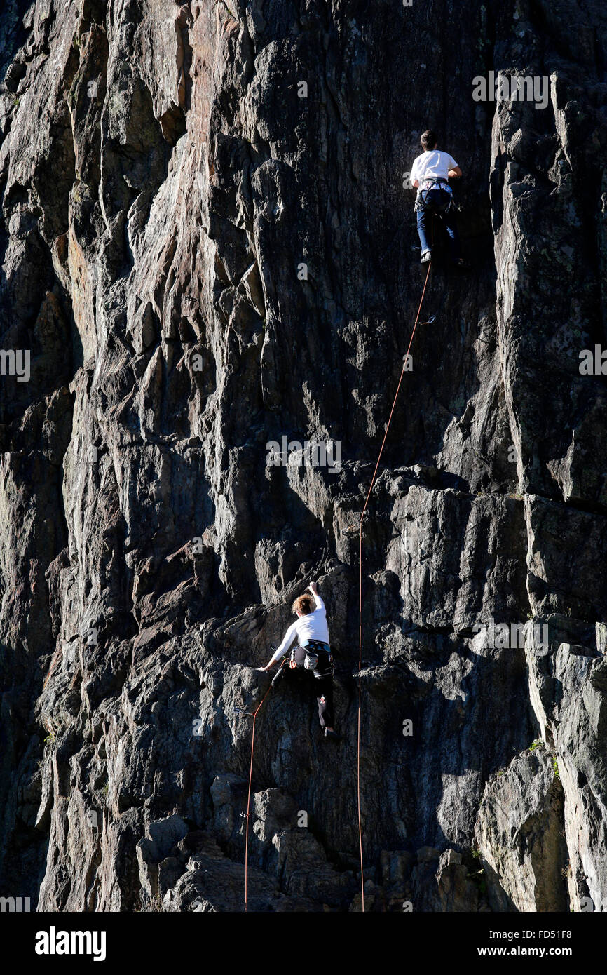 Klettern in Chamonix. Stockfoto