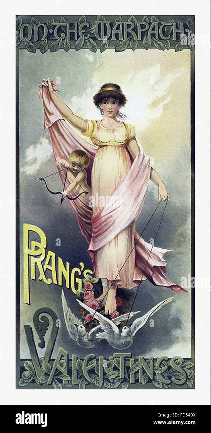 Postkarte zum Valentinstag - prang Valentinstag Stockfoto