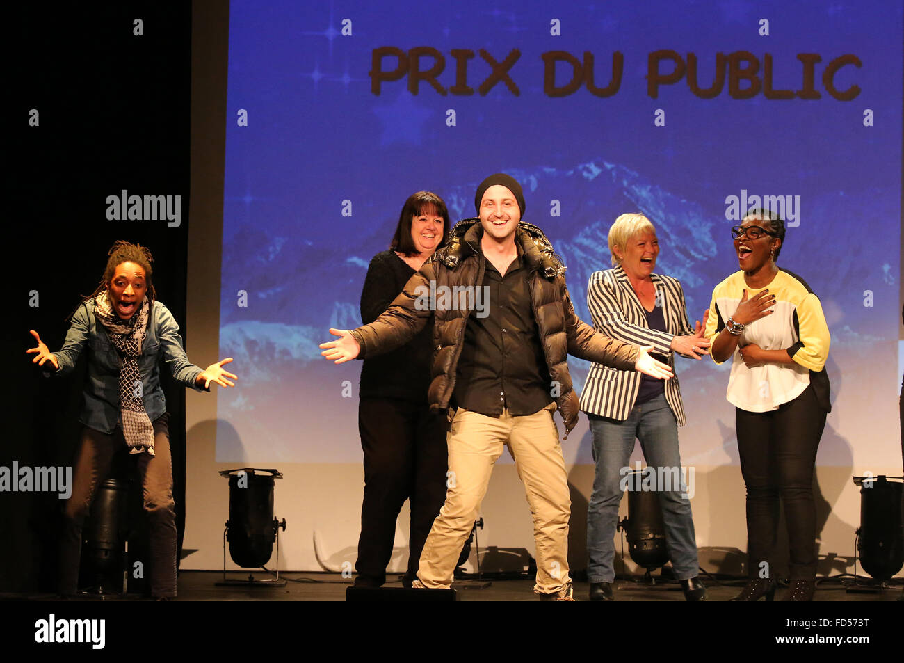 Kallagan. Prix du Public. Festival-Mont-Blanc Humor 2015. Stockfoto
