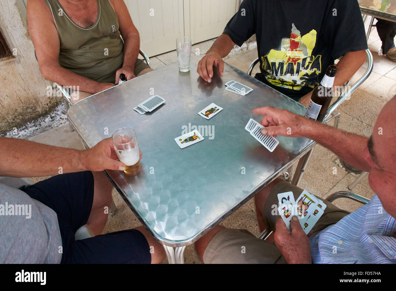 Kartenspieler. Stockfoto
