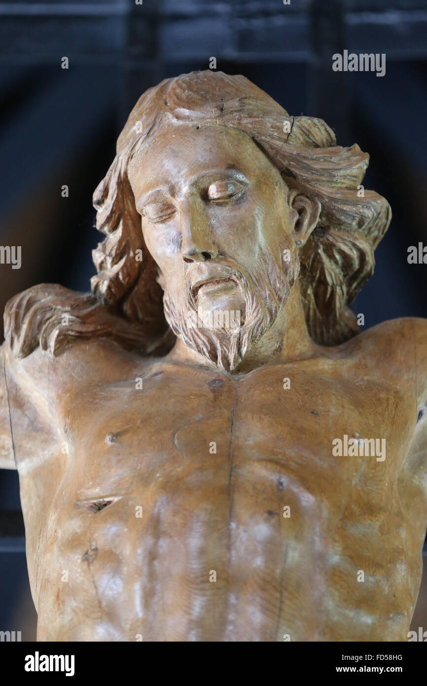 Katholische Kirche. Jesus am Kreuz. Stockfoto