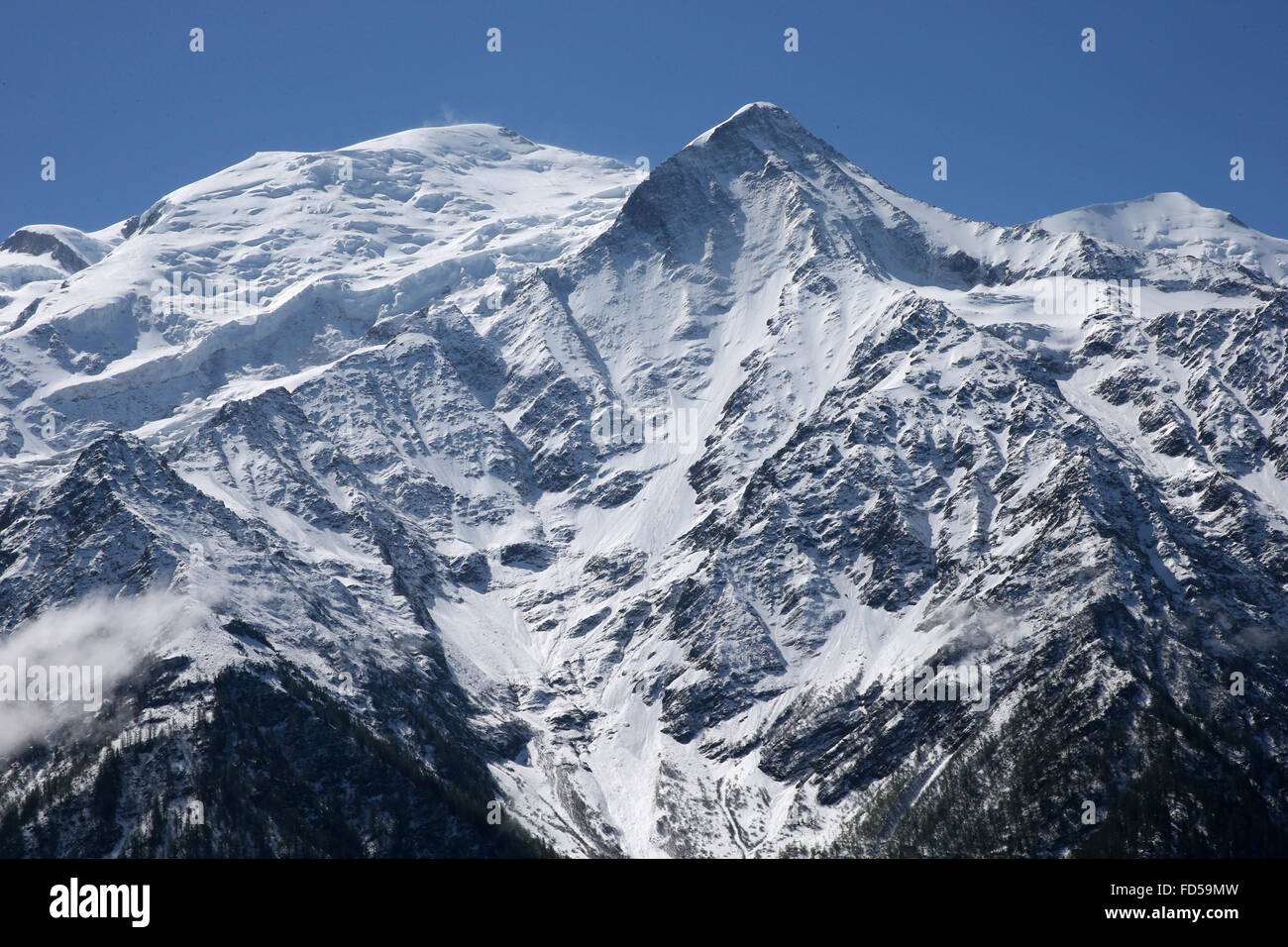 Mont-Blanc-Bergkette. Stockfoto