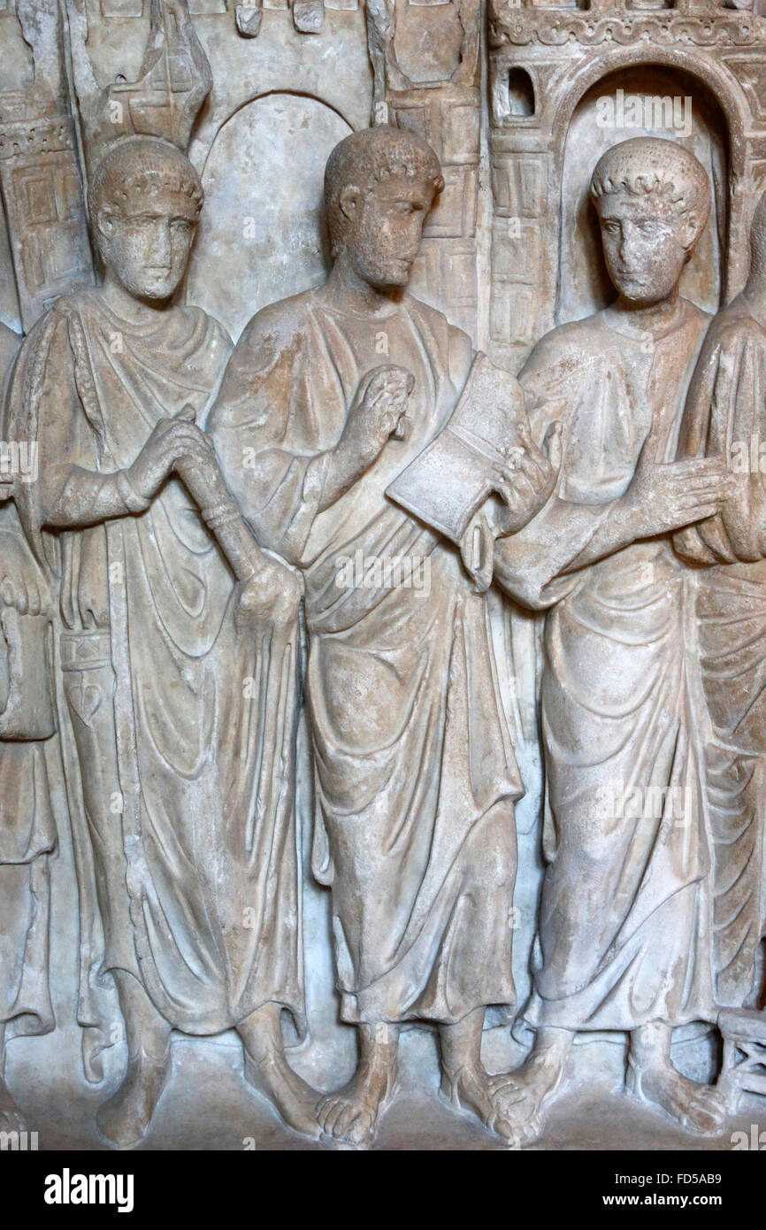 Ambrogios Basilika, Milan. Ambo. Lombardischen Romanik. Stockfoto